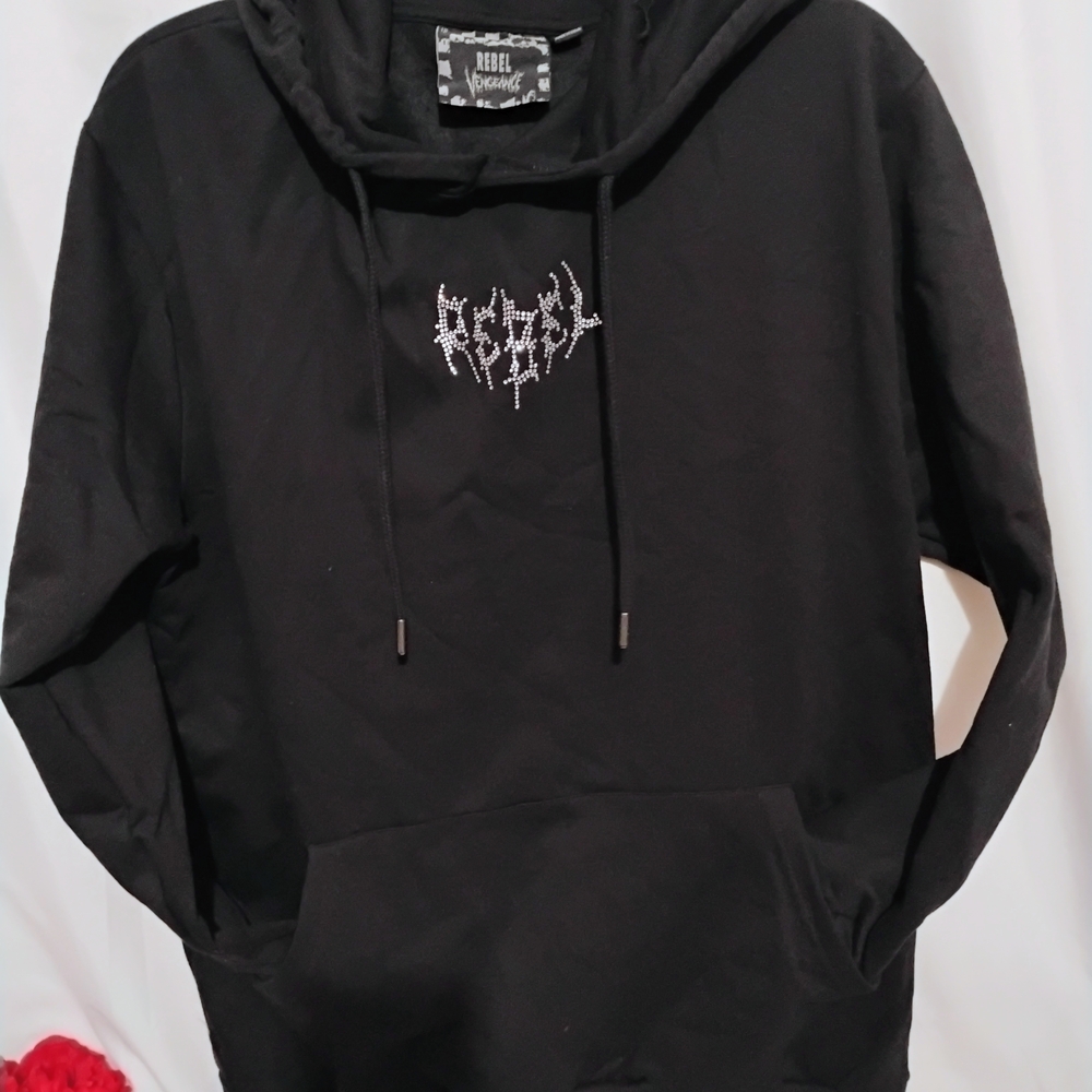 Rebels Black Graphic Hoodie for Men